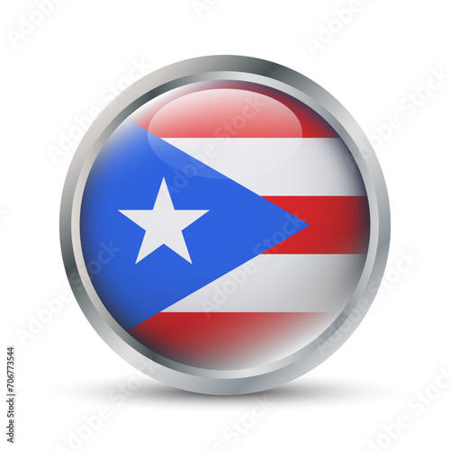 Free Download Puerto Rico Flag 3D Badge Illustration - GFXLoad