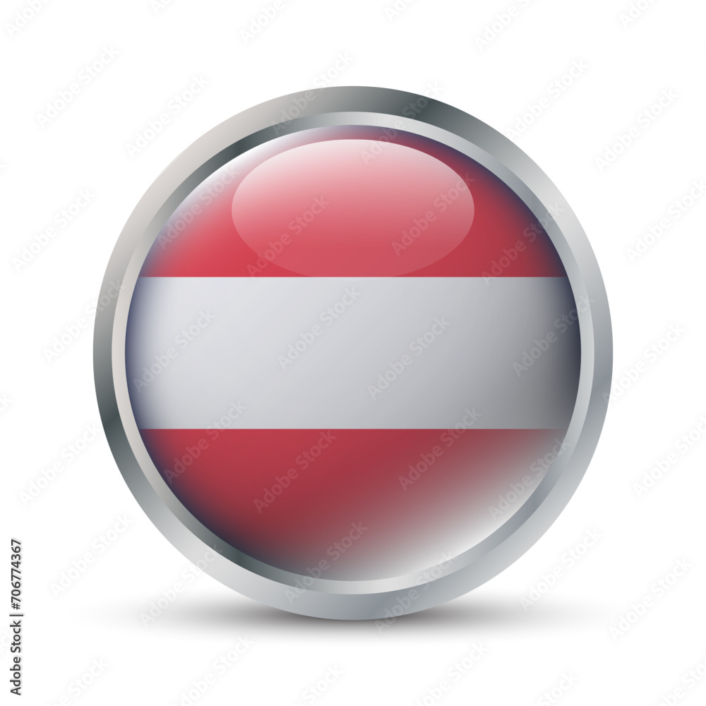 Austria Flag 3D Badge Illustration Austria Flag 3D Badge Illustration