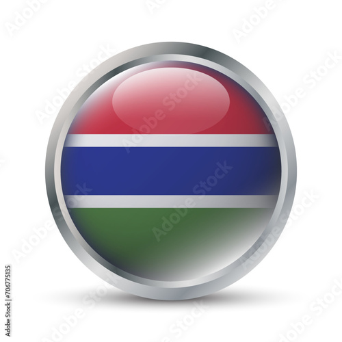 Free Download Gambia Flag 3D Badge Illustration - GFXLoad