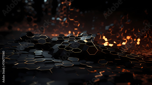 3D computer digital technology network abstract concept background