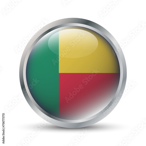 Benin Flag 3D Badge Illustration Free Download Benin Flag 3D Badge Illustration - GFXLoad