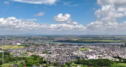 空撮 - 日本の都市風景 千葉県印西市 観光 ビジネス 左ドリー