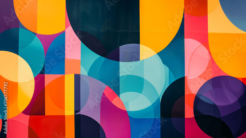 Colorful geometric patterns, bold and dynamic shapes