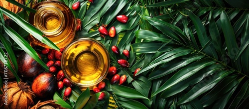 Oil palm fruits and a plate...