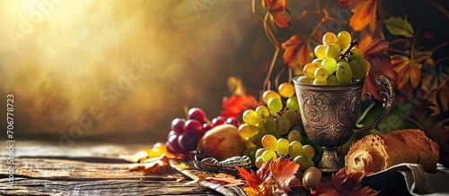 Sacred wine chalice with gr...