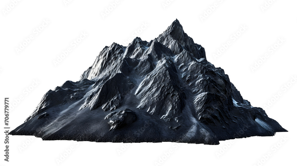 The mountain isolated on transparent background. PNG Style.