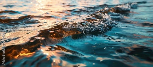 Oil spill on sea surface Po...
