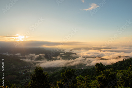Morning mist on the high mountains. © Supat