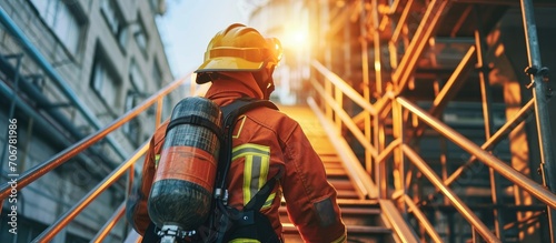 The fireman in the helmet a...