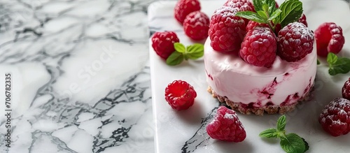 Raspberry ice cream dessert...