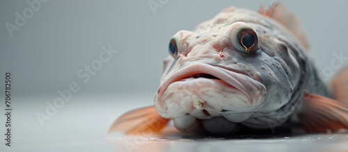 Photo of a Blobfish World s ugliest fish. with copy space image. Place for adding text or design