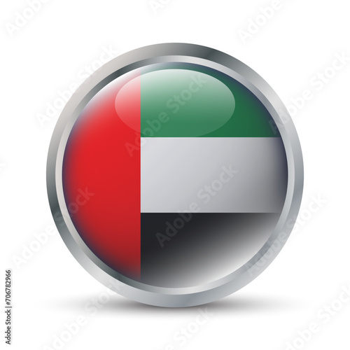 United Arab Emirates Flag 3D Badge Illustration
