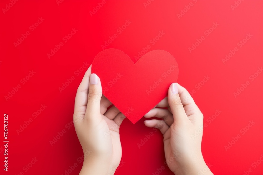 Heart in hands. Background with selective focus and copy space Heart in hands. Background with selective focus and copy space