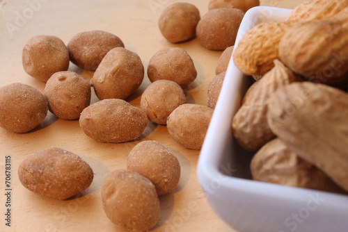 Salty and delicious peanut snack.
