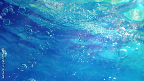 Hyperrealistic Detailed 3D Aero Aquatic Background Wallpaper in Colorful and Blue Haze created with Generative AI Technology