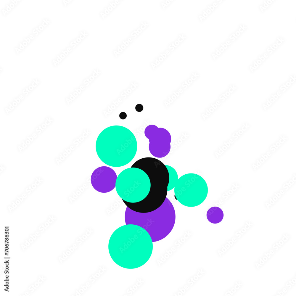 An abstract transparent bubble shape neon circles pattern design element. An abstract transparent bubble shape neon circles pattern design element.