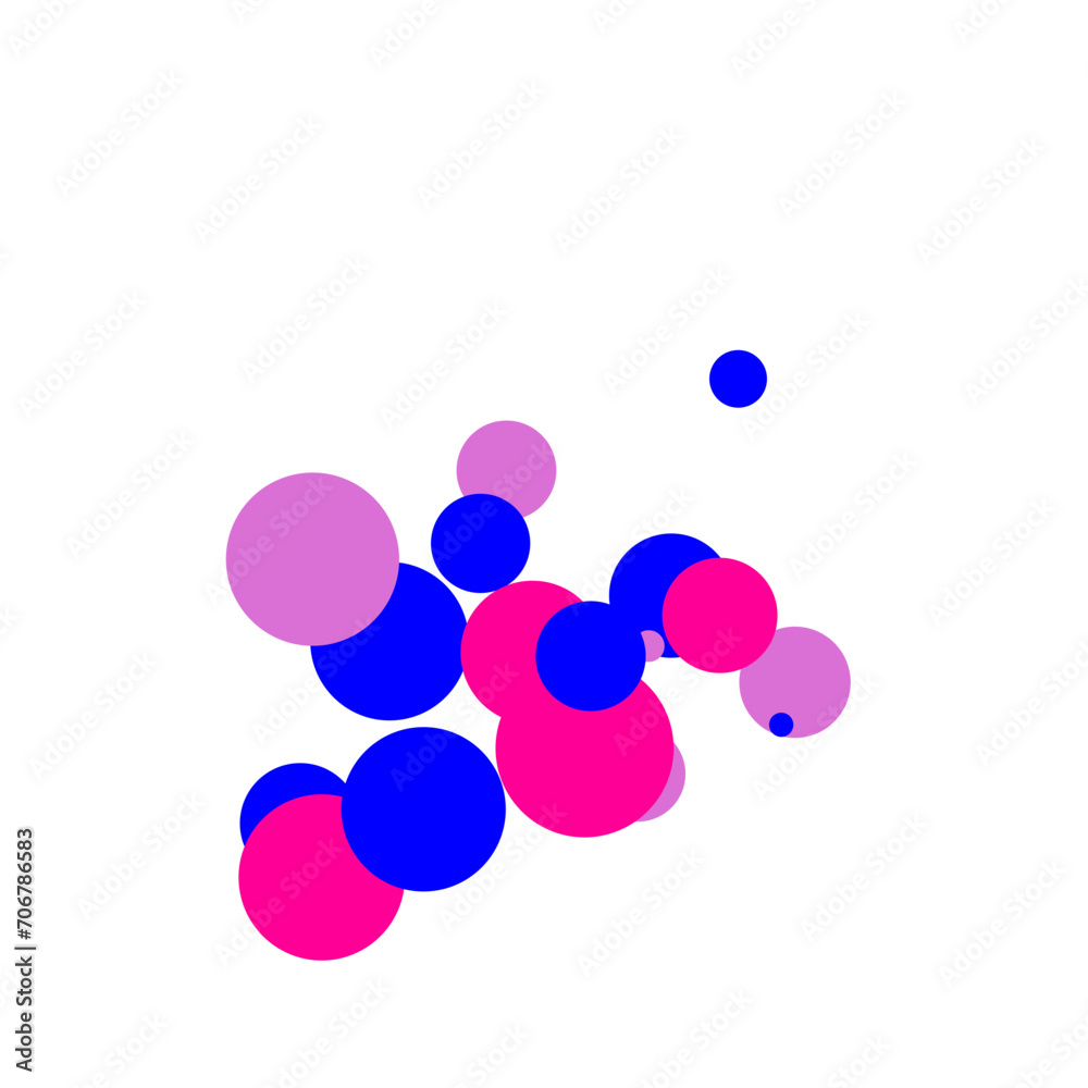An abstract transparent bubble shape neon circles pattern design element.