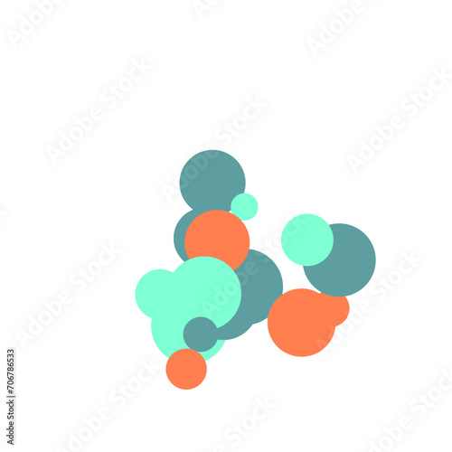 An abstract transparent bubble shape neon circles pattern design element.