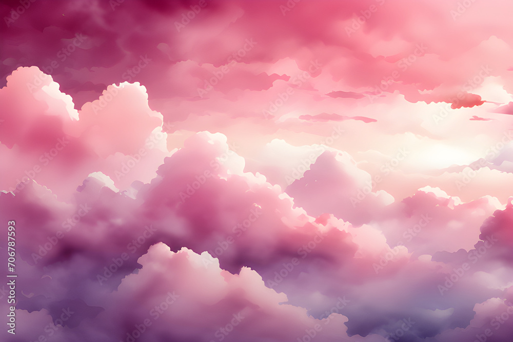 Watercolor background with pink sky and clouds - romantic and elegant natural beauty generative ai
Watercolor background with pink sky and clouds - romantic and elegant natural beauty generative ai