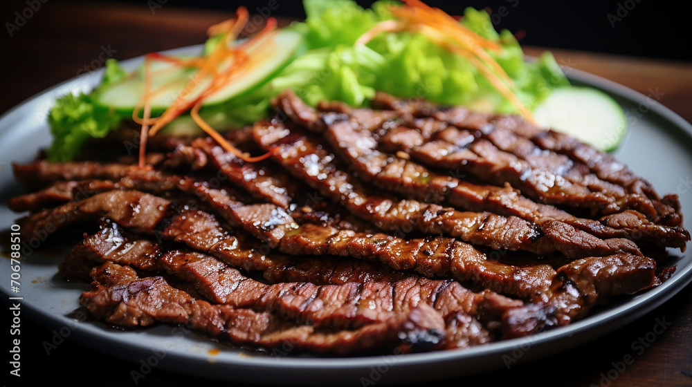 bulgogi Korean grilled marinated beef with vegetables