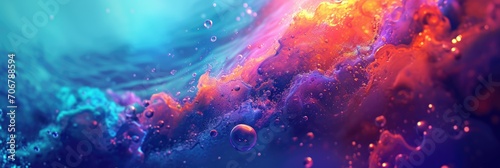 Hyperrealistic Detailed 3D Aero Aquatic Background Wallpaper in Colorful and Blue Haze created with Generative AI Technology photo