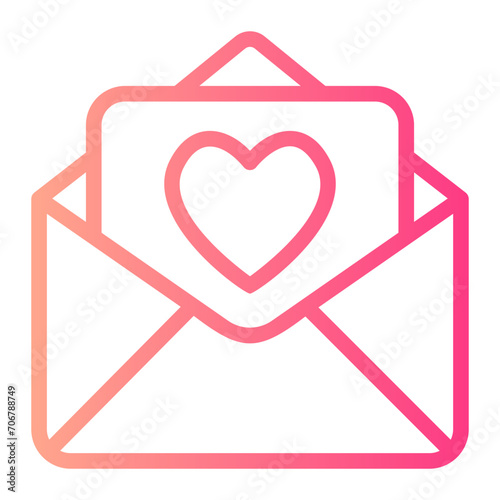 love letter gradient icon