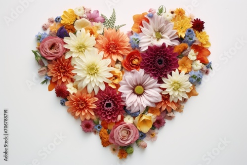 Multicolored floral heart
