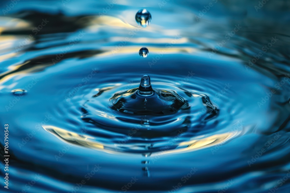 Abstract captivating Water Droplet Ripple Effect. Generative AI. Abstract captivating Water Droplet Ripple Effect. Generative AI.