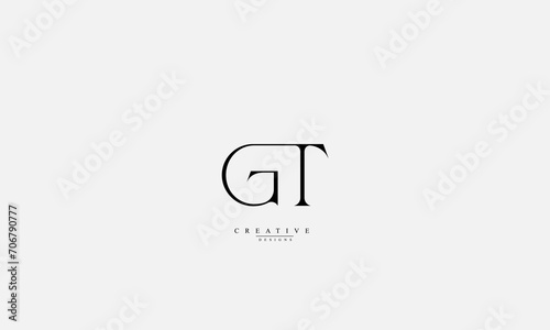 Alphabet letters Initials Monogram logo GT TG G T