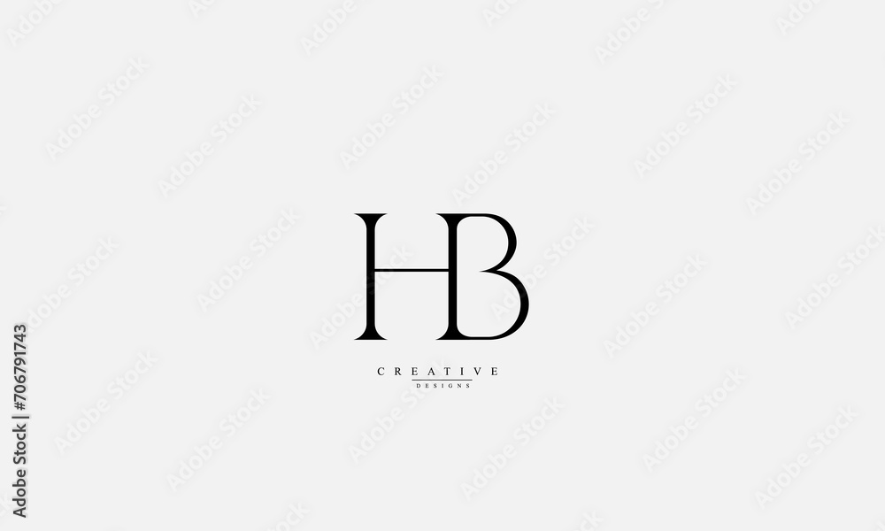 Alphabet letters Initials Monogram logo HB BH H B Alphabet letters Initials Monogram logo HB BH H B
