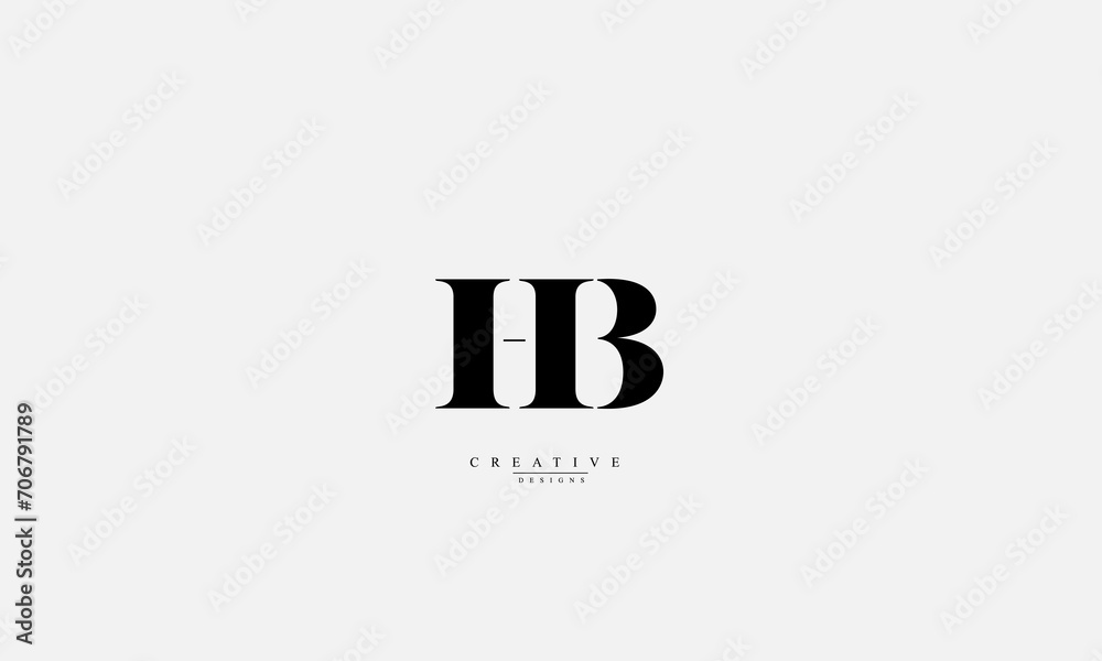 Alphabet letters Initials Monogram logo HB BH H B Alphabet letters Initials Monogram logo HB BH H B