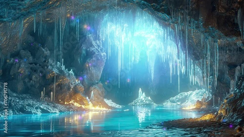 Luminous Majesty: Crystal Cave and Serene Lake