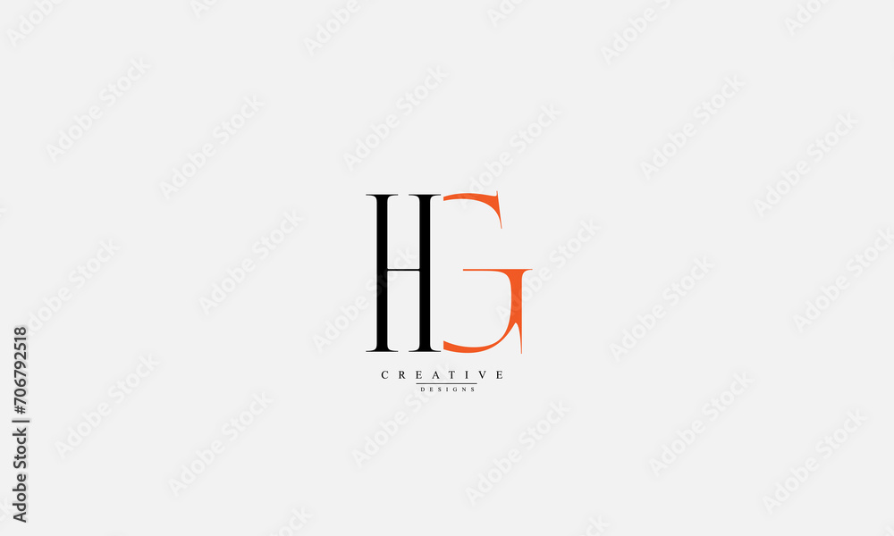 Obraz premium Alphabet letters Initials Monogram logo HG GH H G
