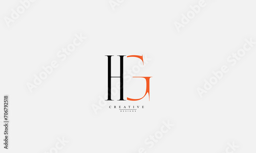 Alphabet letters Initials Monogram logo HG GH H G