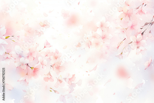 桜の水彩画 ふわふわ優しい手描き風イラスト