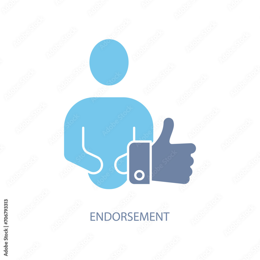 Obraz premium endorsement concept line icon. Simple element illustration. endorsement concept outline symbol design.