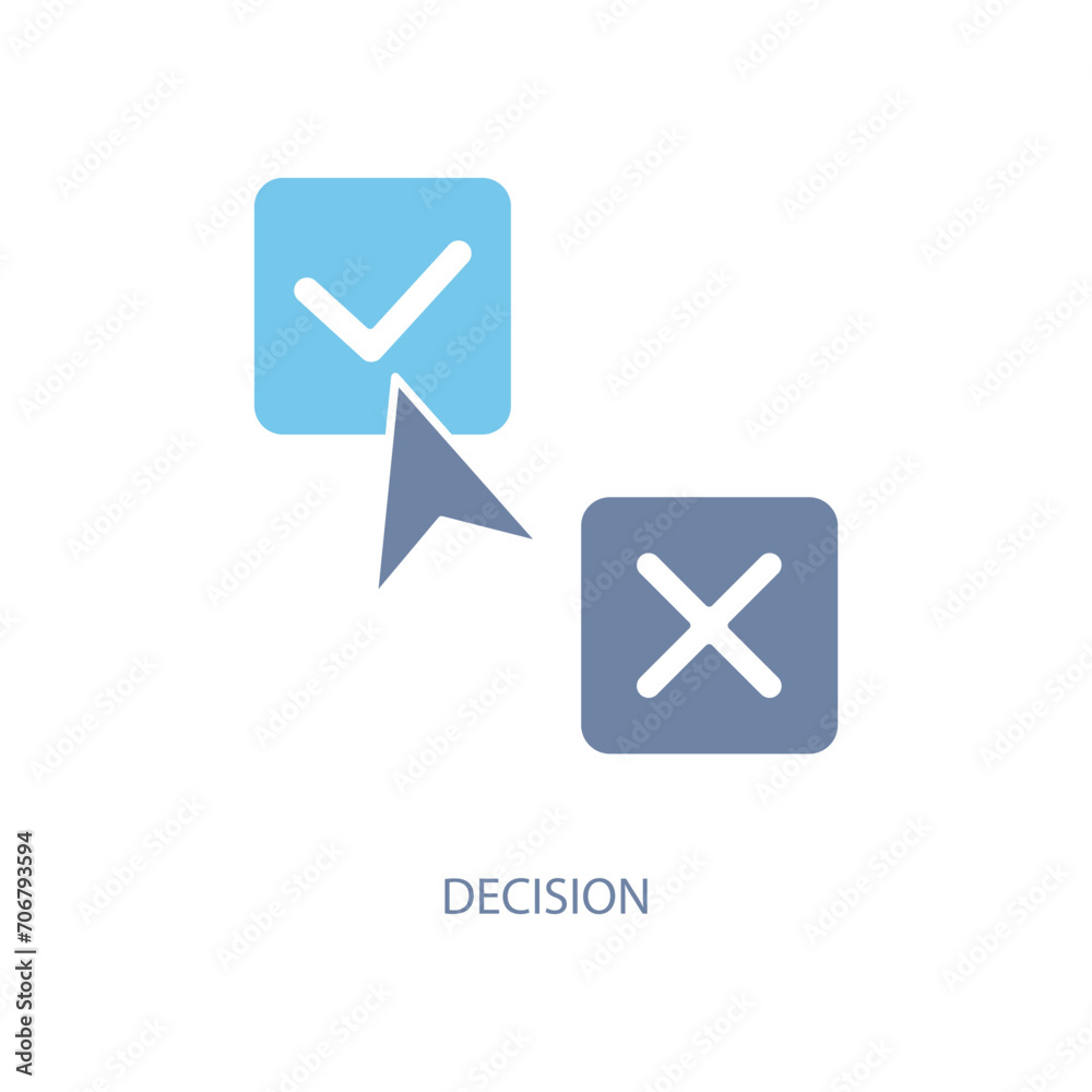 decision concept line icon. Simple element illustration. decision concept outline symbol design. decision concept line icon. Simple element illustration. decision concept outline symbol design.