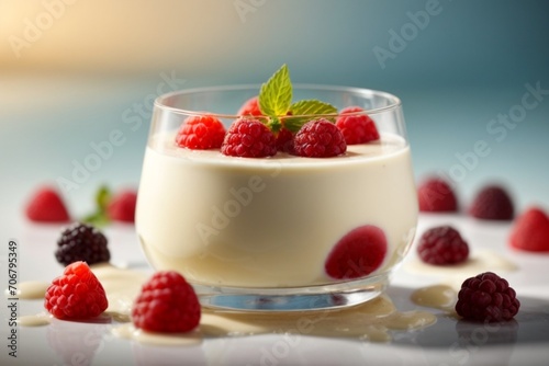 jelly with strawberry dessert (Panna Cotta)