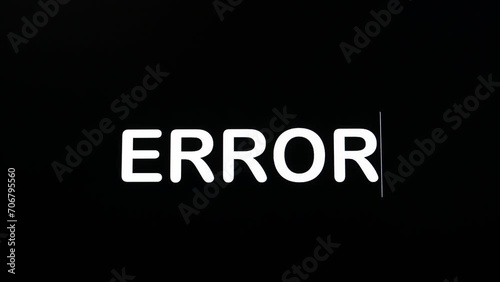 Word error appearing on dark background being typed with white typography photo