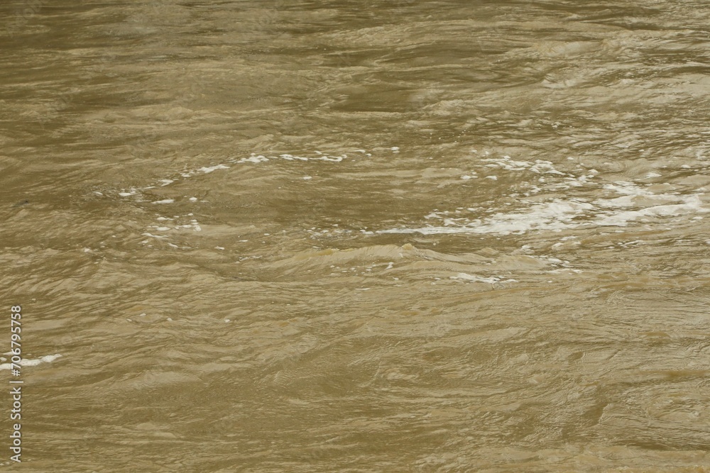 Muddy water from heavy storm flows Muddy water from heavy storm flows
