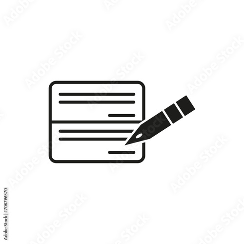 Bank check icon. Vector illustration. EPS 10.