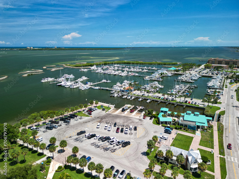 Downtown Fort Pierce park and boat launch on the Treasure Coast of Florida in St. Lucie County