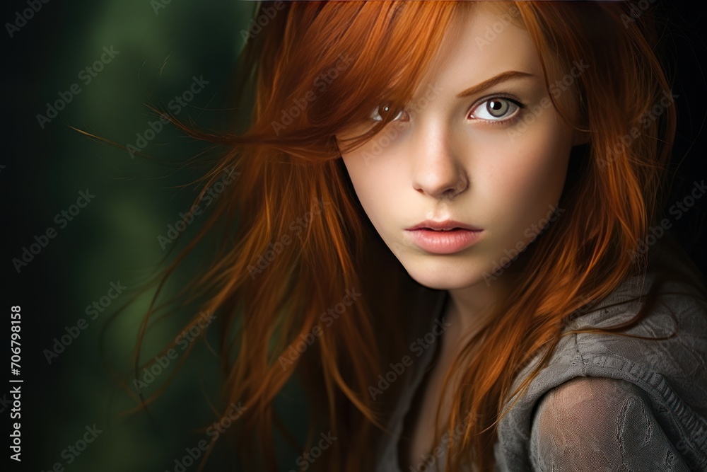 beautiful old redhead woman alive, green eyes, 