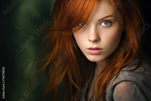 beautiful old redhead woman alive  green eyes  