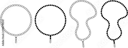 outline silhouette Misbaha Prayer Beads icon photo