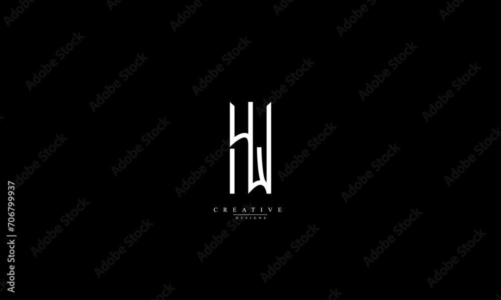 Alphabet letters Initials Monogram logo HW WH H W Alphabet letters Initials Monogram logo HW WH H W