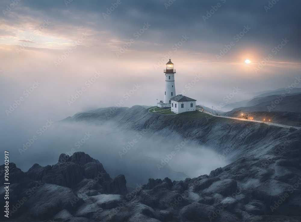 Lighthouse - windy day