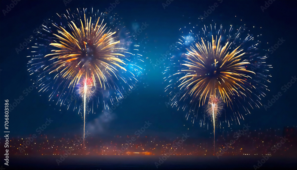 夜空にあがる打ち上げ花火 花火大会イメージ Fireworks in the night sky. Fireworks display image. 夜空にあがる打ち上げ花火 花火大会イメージ Fireworks in the night sky. Fireworks display image.