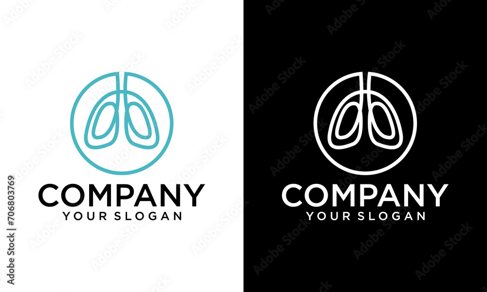 Creative circle Lungs care logo designs nature lungs logo concept vector lungs health logo template Premium Vector - obrazy, fototapety, plakaty 