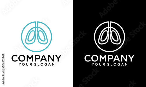 Creative circle Lungs care logo designs nature lungs logo concept vector lungs health logo template Premium Vector